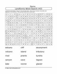 Landforms Word Search #03