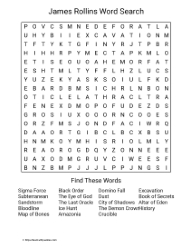 Large Print James Rollins Word Search