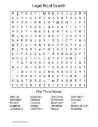 Large Print Legal Words Wordsearch