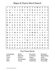 Large Print Maps & Charts Word Search