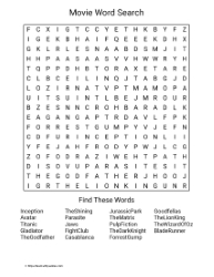 Large Print Movies Word Search