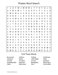Large Print Pirates Word Search