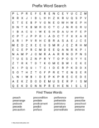 Large Print Prefix Word Search