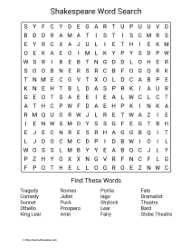 Large Print Shakespeare Word Search