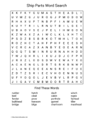 Large Print Ships Parts Word Search