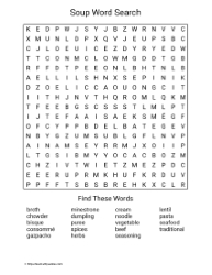 Large Print Soup Word Search 