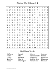 Large Print States Word Search 1