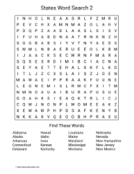 Large Print States Word Search 2