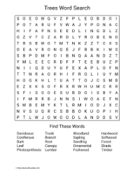 Large Print Trees Word Search