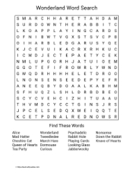Large Print Wonderland Word Search