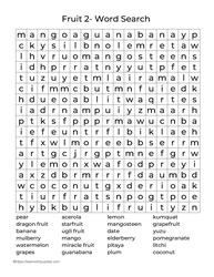 Large Print Word Search Fruit 2