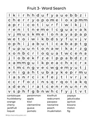 Large Print Word Search Fruit 3