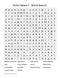Large Print Word Search Outer Space 1