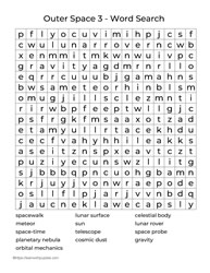 Large Print Word Search Outer Space 3