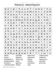 Large Print Word Search Plants 2