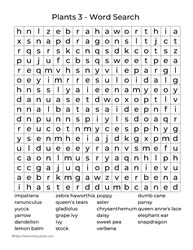 Large Print Word Search Plants 3