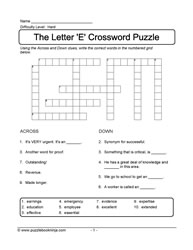 Crossword Puzzle - ESL Hard