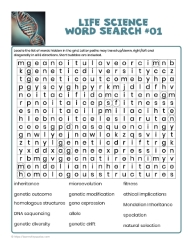 Life Science Word Search 01