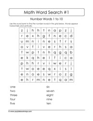 Easy Math Words Puzzle