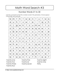 Math WordSearch Easy Puzzle
