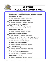 Matter Multiple Choice#02