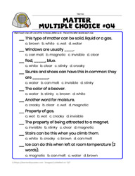 Matter Multiple Choice#04