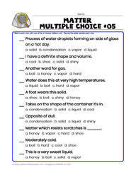 Matter Multiple Choice#05