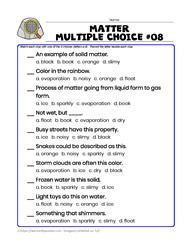 Matter Multiple Choice#08