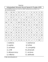 Misspelled Words Word Search 03