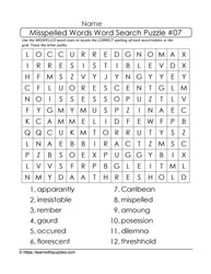Misspelled Words Word Search 07