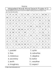 Misspelled Words Word Search 13