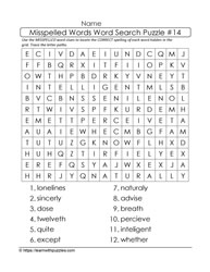 Misspelled Words Word Search 14