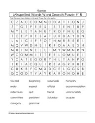 Misspelled Words Word Search 18