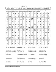 Word Search of Misspelled Words