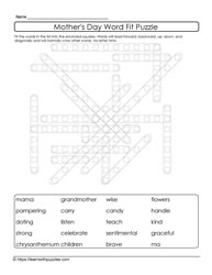 Mother's Day Word Fit Puzzle 11