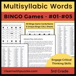 Multisyllabic Words Games #01-#05