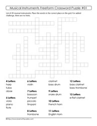 Crossword Like Music Puzzle