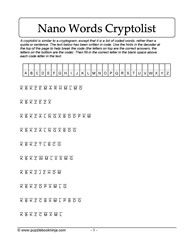 Cryptolist of Nano Words