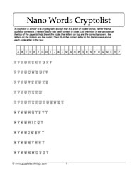 Nano Words Cryptolist