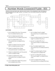 Number Crossword Puzzle - 005