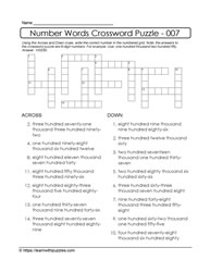 Number Crossword Puzzle - 007