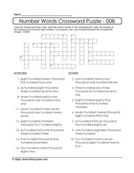 Number Crossword Puzzle - 008