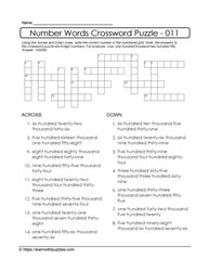 Number Crossword Puzzle - 011