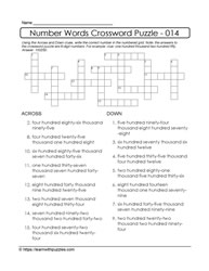 Number Crossword Puzzle - 014