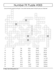 Number Fit Puzzle - 003