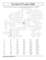 Number Fit Puzzle - 008