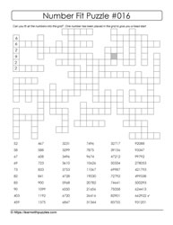 Number Fit Puzzle - 016