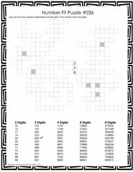 Number Fit Puzzle - 036