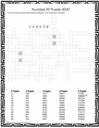 Number Fit Puzzle - 047