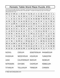Periodic Table Word Maze#01